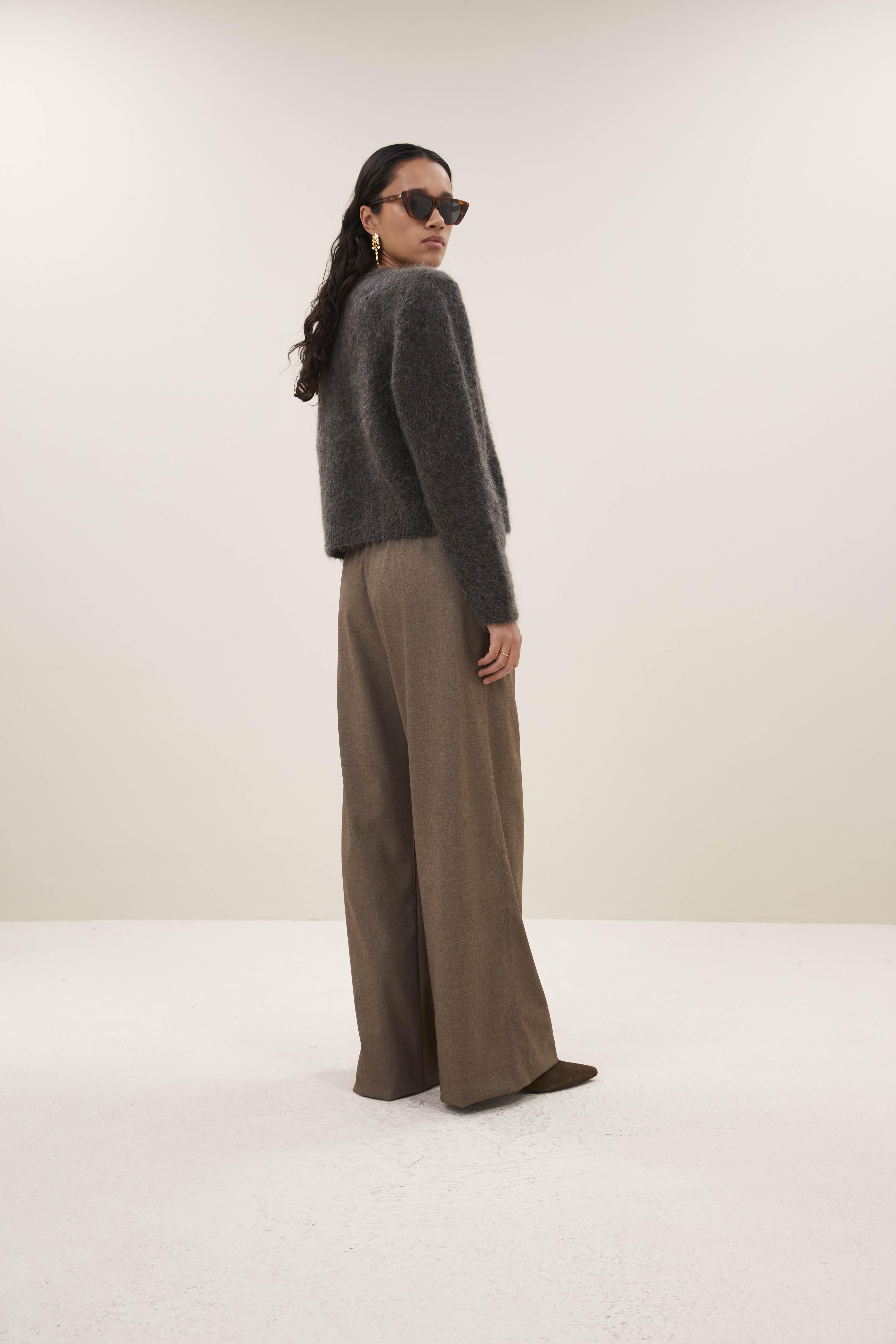 By-Bar Vasile Cardigan Moss Brown Damen Strickjacke Mohair braun